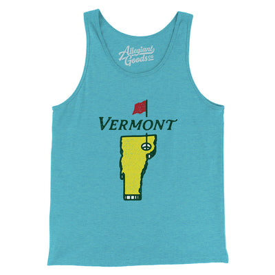 Vermont Golf Men/Unisex Tank Top-Aqua Triblend-Allegiant Goods Co. Vintage Sports Apparel