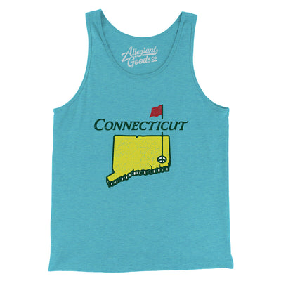 Connecticut Golf Men/Unisex Tank Top-Aqua Triblend-Allegiant Goods Co. Vintage Sports Apparel