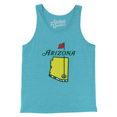 Arizona Golf Men/Unisex Tank Top-Aqua Triblend-Allegiant Goods Co. Vintage Sports Apparel