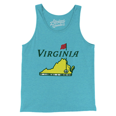 Virginia Golf Men/Unisex Tank Top-Aqua Triblend-Allegiant Goods Co. Vintage Sports Apparel