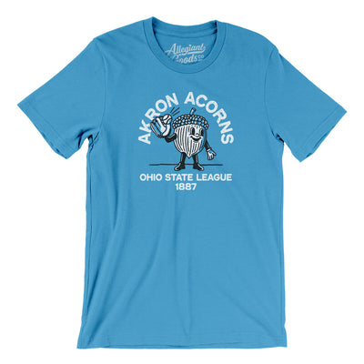 Akron Acorns Baseball Men/Unisex T-Shirt-Aqua-Allegiant Goods Co. Vintage Sports Apparel