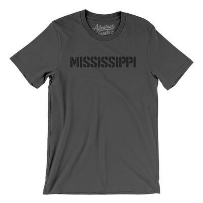 Mississippi Military Stencil Men/Unisex T-Shirt-Asphalt-Allegiant Goods Co. Vintage Sports Apparel