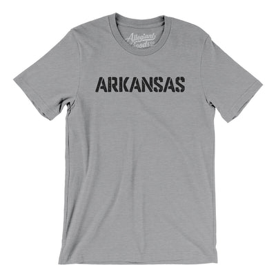 Arkansas Military Stencil Men/Unisex T-Shirt-Athletic Heather-Allegiant Goods Co. Vintage Sports Apparel