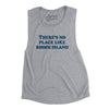 There's No Place Like Rhode Island Women's Flowey Scoopneck Muscle Tank-Athletic Heather-Allegiant Goods Co. Vintage Sports Apparel