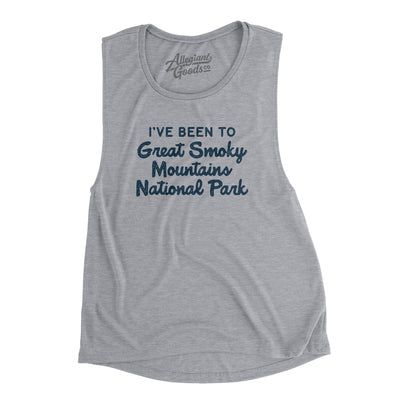 I've Been To Great Smoky Mountains National Park Women's Flowey Scoopneck Muscle Tank-Athletic Heather-Allegiant Goods Co. Vintage Sports Apparel