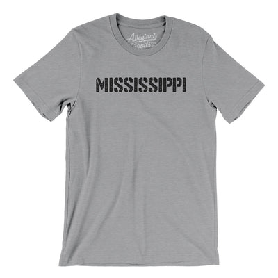 Mississippi Military Stencil Men/Unisex T-Shirt-Athletic Heather-Allegiant Goods Co. Vintage Sports Apparel