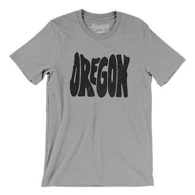 Oregon State Shape Text Men/Unisex T-Shirt-Athletic Heather-Allegiant Goods Co. Vintage Sports Apparel