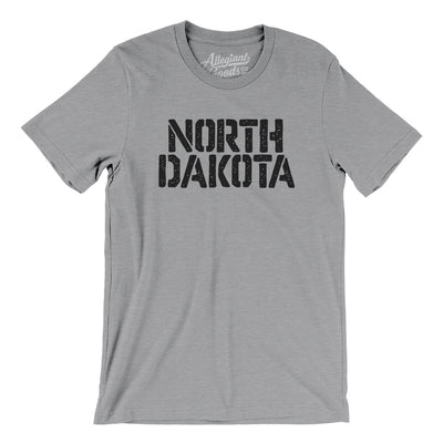 North Dakota Military Stencil Men/Unisex T-Shirt-Athletic Heather-Allegiant Goods Co. Vintage Sports Apparel