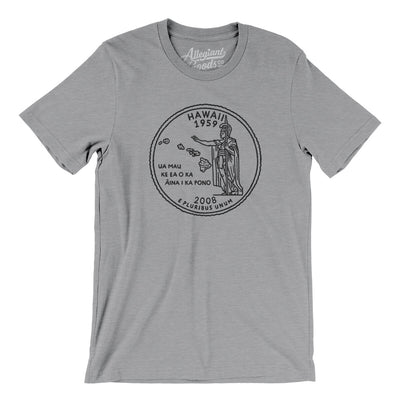 Hawaii State Quarter Men/Unisex T-Shirt-Athletic Heather-Allegiant Goods Co. Vintage Sports Apparel