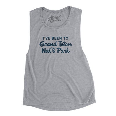 I've Been To Grand Teton National Park Women's Flowey Scoopneck Muscle Tank-Athletic Heather-Allegiant Goods Co. Vintage Sports Apparel