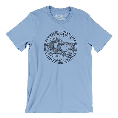 North Dakota State Quarter Men/Unisex T-Shirt-Baby Blue-Allegiant Goods Co. Vintage Sports Apparel