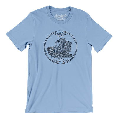 Kansas State Quarter Men/Unisex T-Shirt-Baby Blue-Allegiant Goods Co. Vintage Sports Apparel