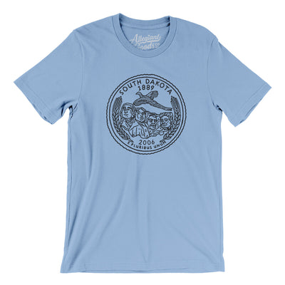 South Dakota State Quarter Men/Unisex T-Shirt-Baby Blue-Allegiant Goods Co. Vintage Sports Apparel