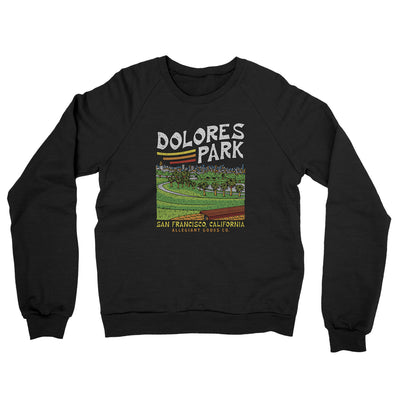 Dolores Park Midweight French Terry Crewneck Sweatshirt-Black-Allegiant Goods Co. Vintage Sports Apparel