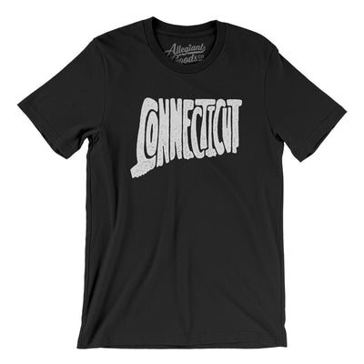 Connecticut State Shape Text Men/Unisex T-Shirt-Black-Allegiant Goods Co. Vintage Sports Apparel