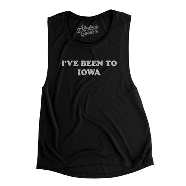 I've Been To Iowa Women's Flowey Scoopneck Muscle Tank-Black-Allegiant Goods Co. Vintage Sports Apparel