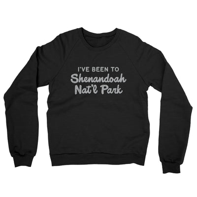 I've Been To Shenandoah National Park Midweight French Terry Crewneck Sweatshirt-Black-Allegiant Goods Co. Vintage Sports Apparel