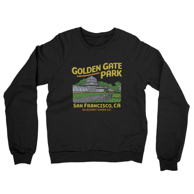 Golden Gate Park Midweight French Terry Crewneck Sweatshirt-Black-Allegiant Goods Co. Vintage Sports Apparel