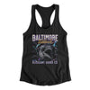 Baltimore Football Throwback Mascot Women's Racerback Tank-Black-Allegiant Goods Co. Vintage Sports Apparel