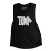 Iowa State Shape Text Women's Flowey Scoopneck Muscle Tank-Black-Allegiant Goods Co. Vintage Sports Apparel