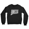 Connecticut State Shape Text Midweight French Terry Crewneck Sweatshirt-Black-Allegiant Goods Co. Vintage Sports Apparel