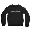 Manhattan Varsity Midweight French Terry Crewneck Sweatshirt-Black-Allegiant Goods Co. Vintage Sports Apparel