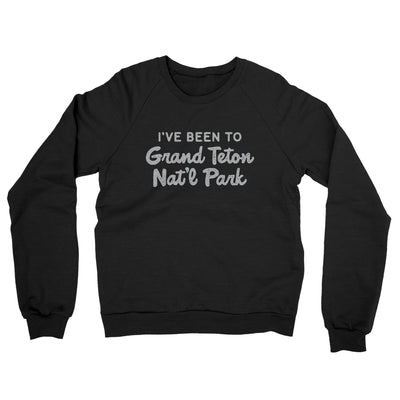 I've Been To Grand Teton National Park Midweight French Terry Crewneck Sweatshirt-Black-Allegiant Goods Co. Vintage Sports Apparel