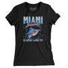 Miami Baseball Throwback Mascot Women's T-Shirt-Black-Allegiant Goods Co. Vintage Sports Apparel