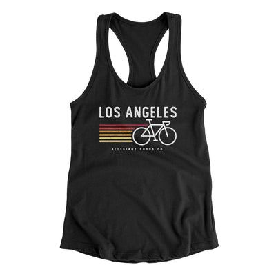 Los Angeles Cycling Women's Racerback Tank-Black-Allegiant Goods Co. Vintage Sports Apparel