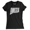 Connecticut State Shape Text Women's T-Shirt-Black-Allegiant Goods Co. Vintage Sports Apparel