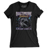 Baltimore Football Throwback Mascot Women's T-Shirt-Black-Allegiant Goods Co. Vintage Sports Apparel