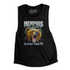 Memphis Basketball Throwback Mascot Women's Flowey Scoopneck Muscle Tank-Black-Allegiant Goods Co. Vintage Sports Apparel