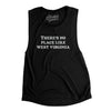 There's No Place Like West Virginia Women's Flowey Scoopneck Muscle Tank-Black-Allegiant Goods Co. Vintage Sports Apparel