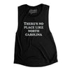 There's No Place Like North Carolina Women's Flowey Scoopneck Muscle Tank-Black-Allegiant Goods Co. Vintage Sports Apparel