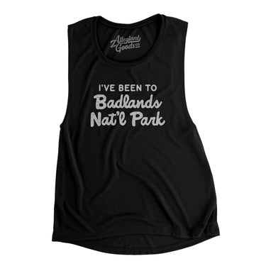 I've Been To Badlands National Park Women's Flowey Scoopneck Muscle Tank-Black-Allegiant Goods Co. Vintage Sports Apparel