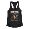 Denver Football Throwback Mascot Women's Racerback Tank-Black-Allegiant Goods Co. Vintage Sports Apparel