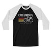 Columbus Cycling Men/Unisex Raglan 3/4 Sleeve T-Shirt-Black|White-Allegiant Goods Co. Vintage Sports Apparel
