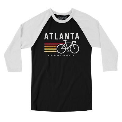 Atlanta Cycling Men/Unisex Raglan 3/4 Sleeve T-Shirt-Black|White-Allegiant Goods Co. Vintage Sports Apparel