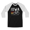 Iowa Cycling Men/Unisex Raglan 3/4 Sleeve T-Shirt-Black|White-Allegiant Goods Co. Vintage Sports Apparel