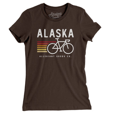 Alaska Cycling Women's T-Shirt-Brown-Allegiant Goods Co. Vintage Sports Apparel