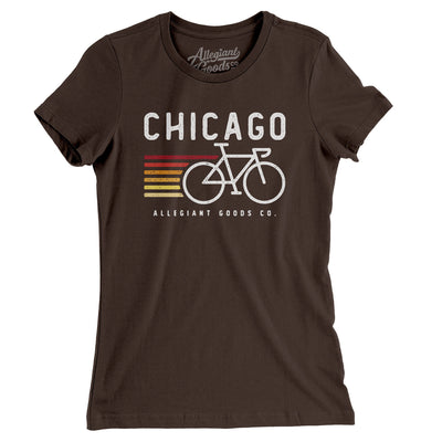 Chicago Cycling Women's T-Shirt-Brown-Allegiant Goods Co. Vintage Sports Apparel