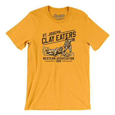 St Joseph Clay Eaters Men/Unisex T-Shirt-Gold-Allegiant Goods Co. Vintage Sports Apparel