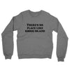 There's No Place Like Rhode Island Midweight French Terry Crewneck Sweatshirt-Graphite Heather-Allegiant Goods Co. Vintage Sports Apparel