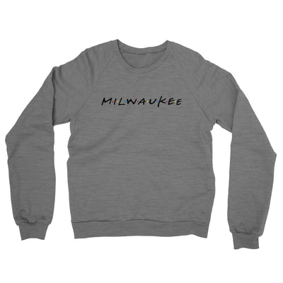 Milwaukee Friends Midweight French Terry Crewneck Sweatshirt-Graphite Heather-Allegiant Goods Co. Vintage Sports Apparel