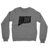 Connecticut State Shape Text Midweight French Terry Crewneck Sweatshirt-Graphite Heather-Allegiant Goods Co. Vintage Sports Apparel