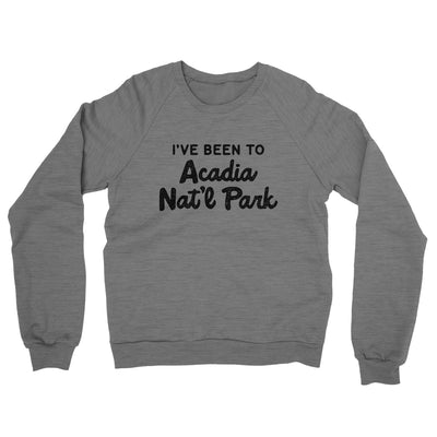 I've Been To Acadia National Park Midweight French Terry Crewneck Sweatshirt-Graphite Heather-Allegiant Goods Co. Vintage Sports Apparel