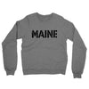 Maine Military Stencil Midweight French Terry Crewneck Sweatshirt-Graphite Heather-Allegiant Goods Co. Vintage Sports Apparel