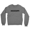 Mississippi Military Stencil Midweight French Terry Crewneck Sweatshirt-Graphite Heather-Allegiant Goods Co. Vintage Sports Apparel