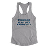 There's No Place Like Kansas City Women's Racerback Tank-Heather Grey-Allegiant Goods Co. Vintage Sports Apparel