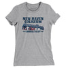 New Haven Coliseum Women's T-Shirt-Heather Grey-Allegiant Goods Co. Vintage Sports Apparel